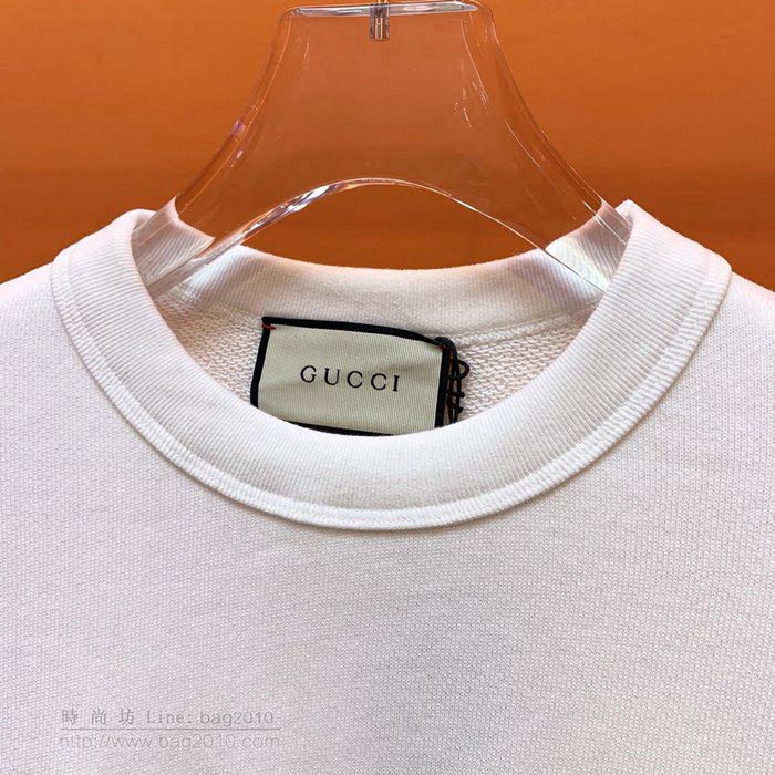 Gucci男裝 19-20FW新款 古奇白色圓領男士衛衣 男士秋季新款單品  tzy2290